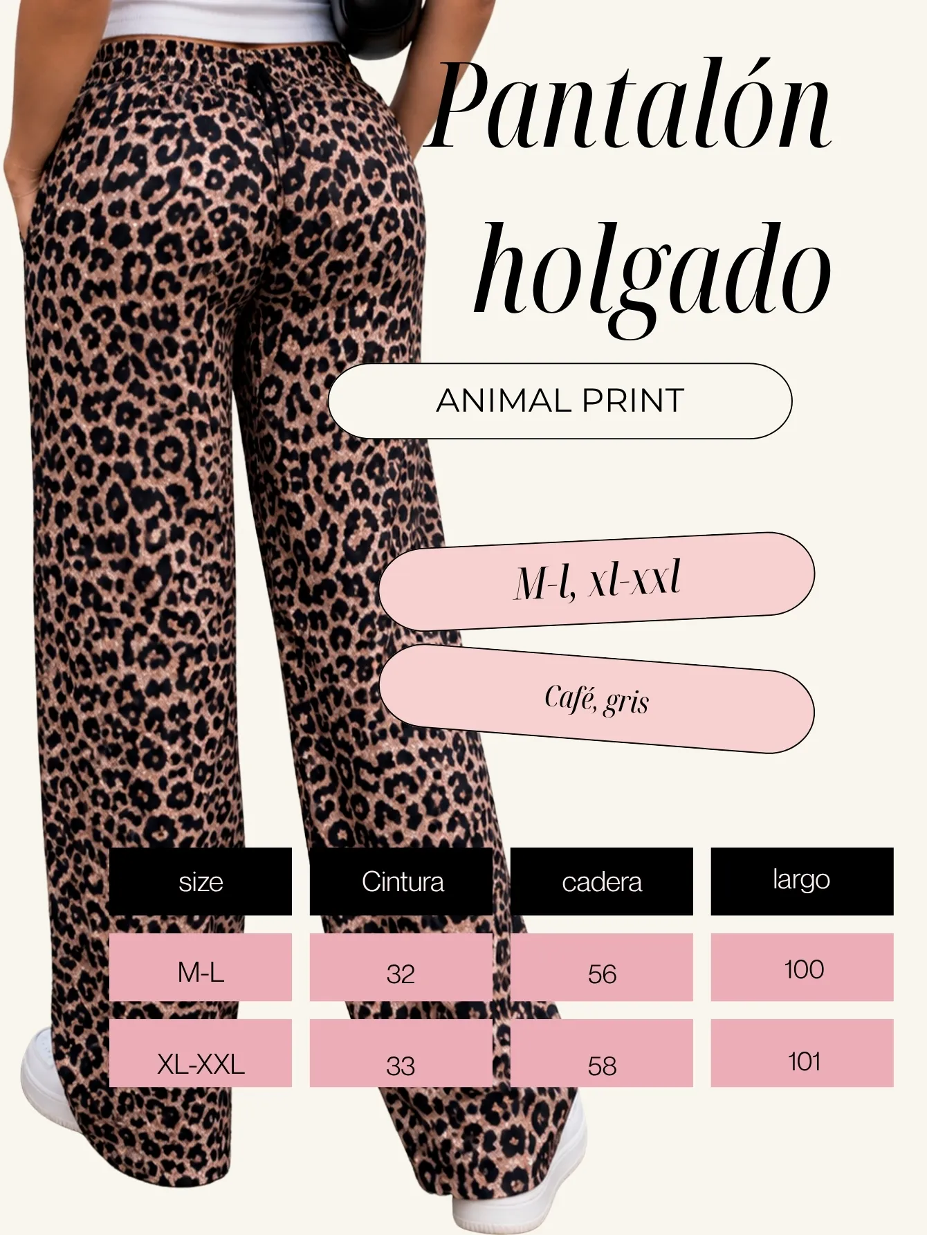 AD2651 Pantalón holgado estampado 15699
